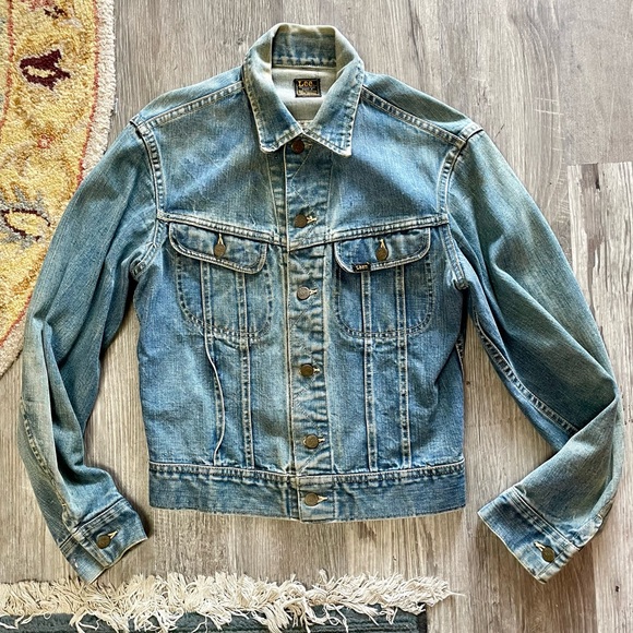 Vintage 1960s Lee Riders Sanforized 101-J Denim Jacket Harley Davidson Patch - Picture 2 of 11